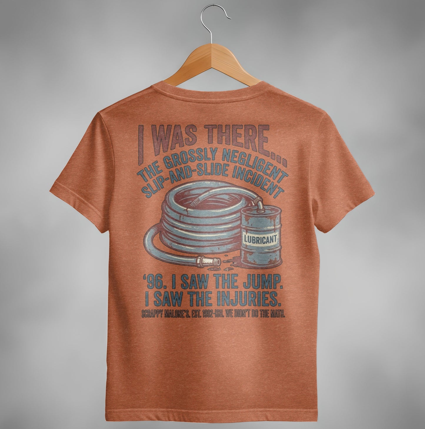 1996 Negligent Slip-and-Slide Incident Tee - Scrappy  Malone's