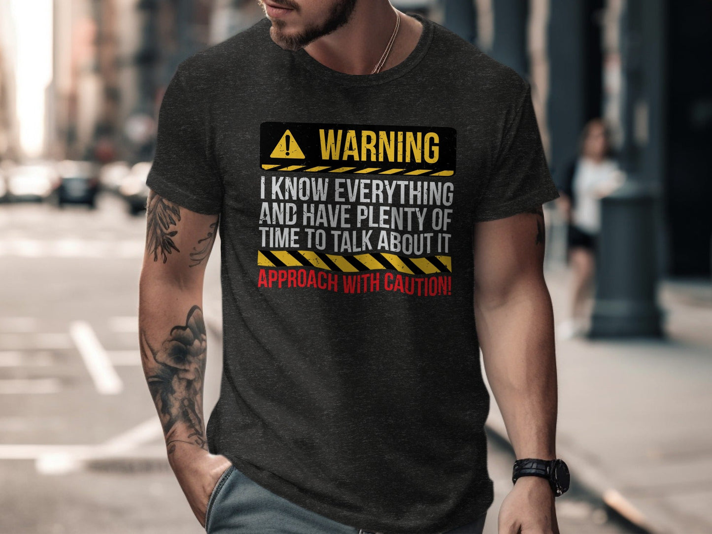 Warning I Know Everything Funny Statement Graphic T-Shirt