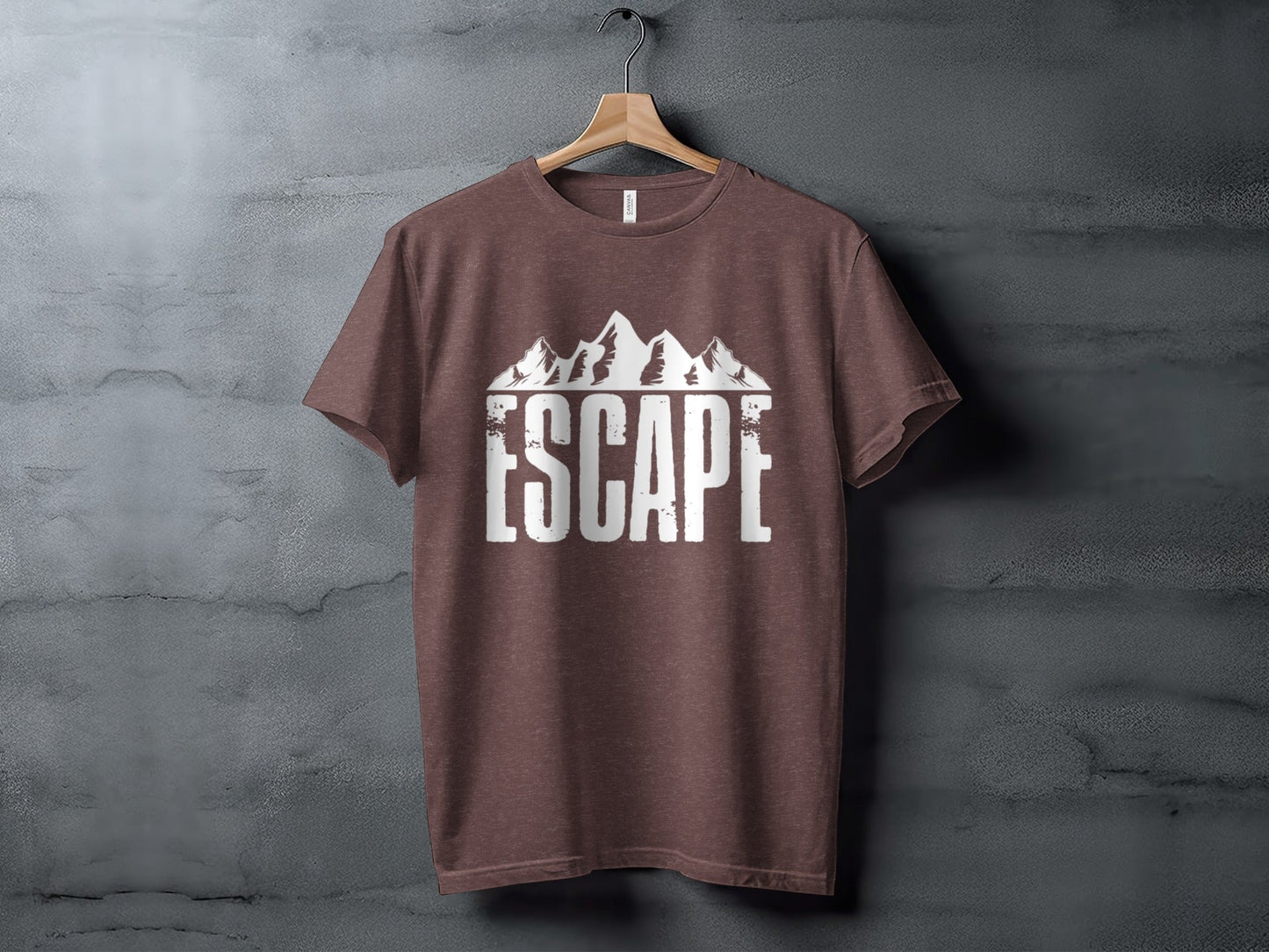 Escape Into The Mountains Outdoor Adventure Design T-Shirt