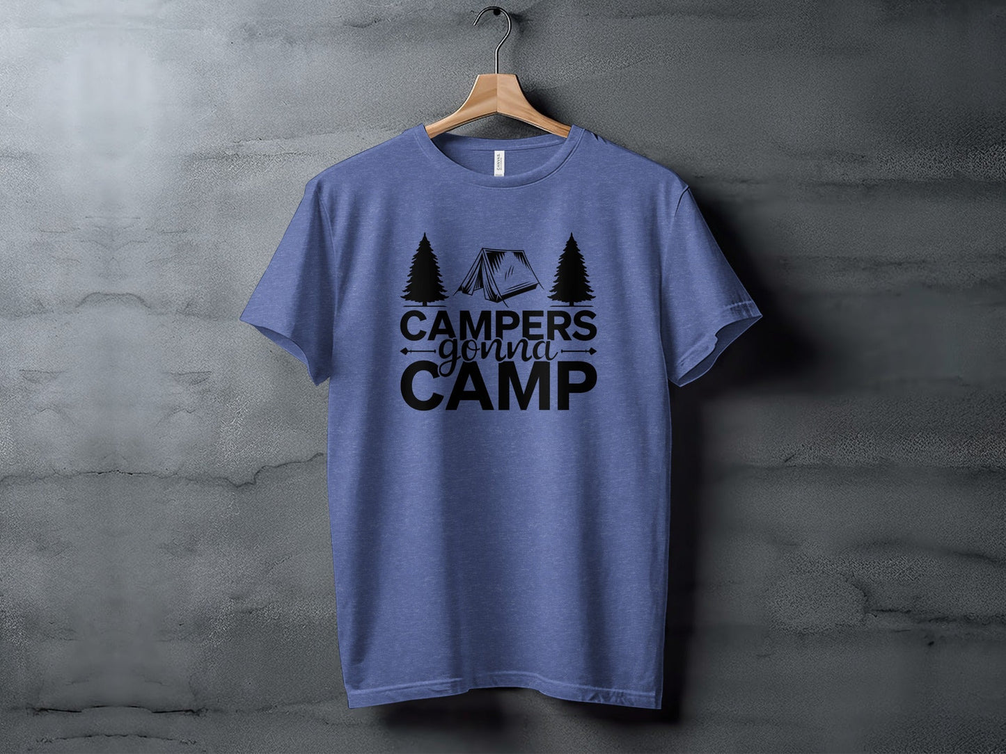 Campers Gonna Camp Tent and Trees Design Graphic T-Shirt