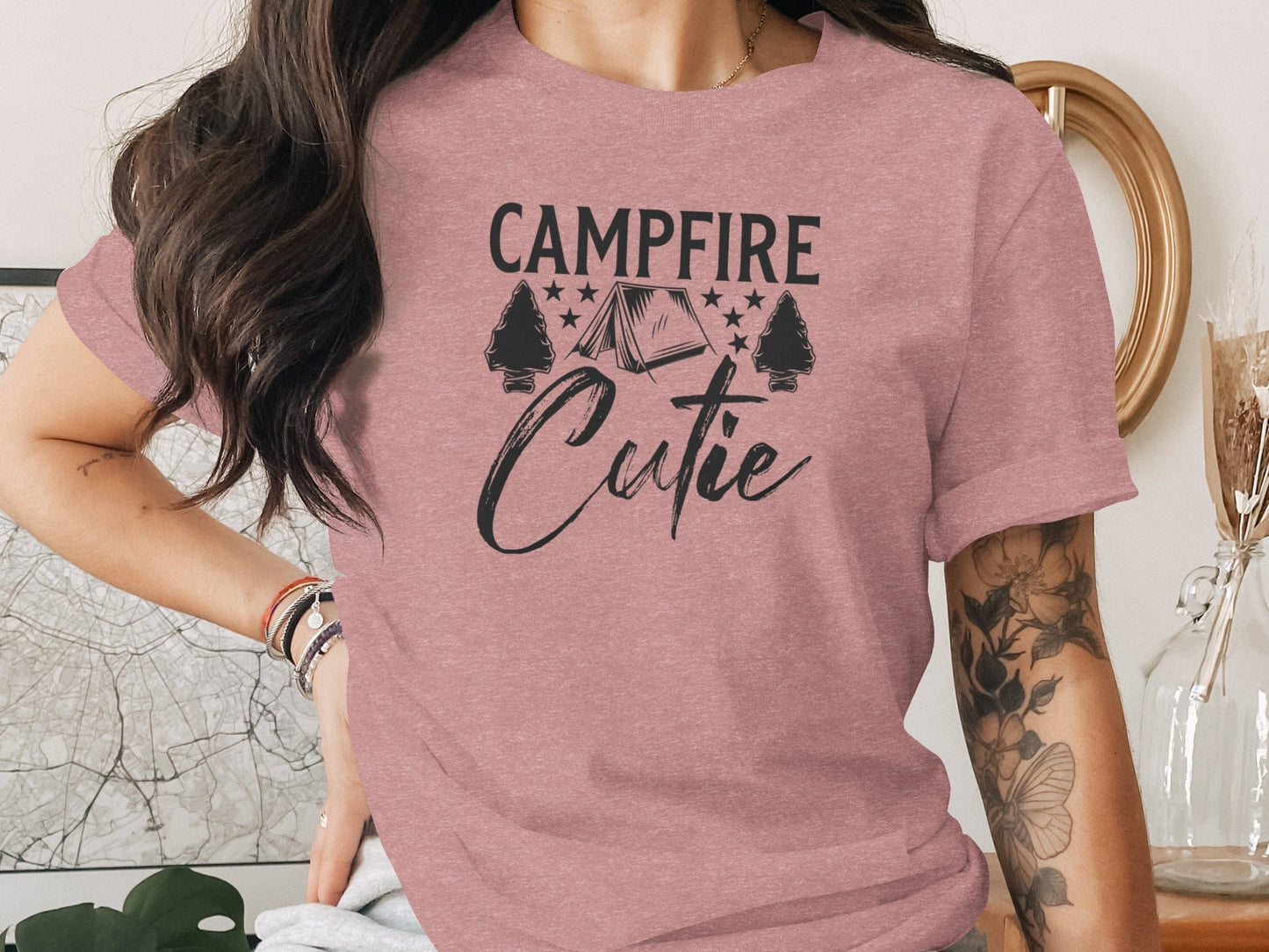 Campfire Cutie Tent Arrowheads Stars T-Shirt