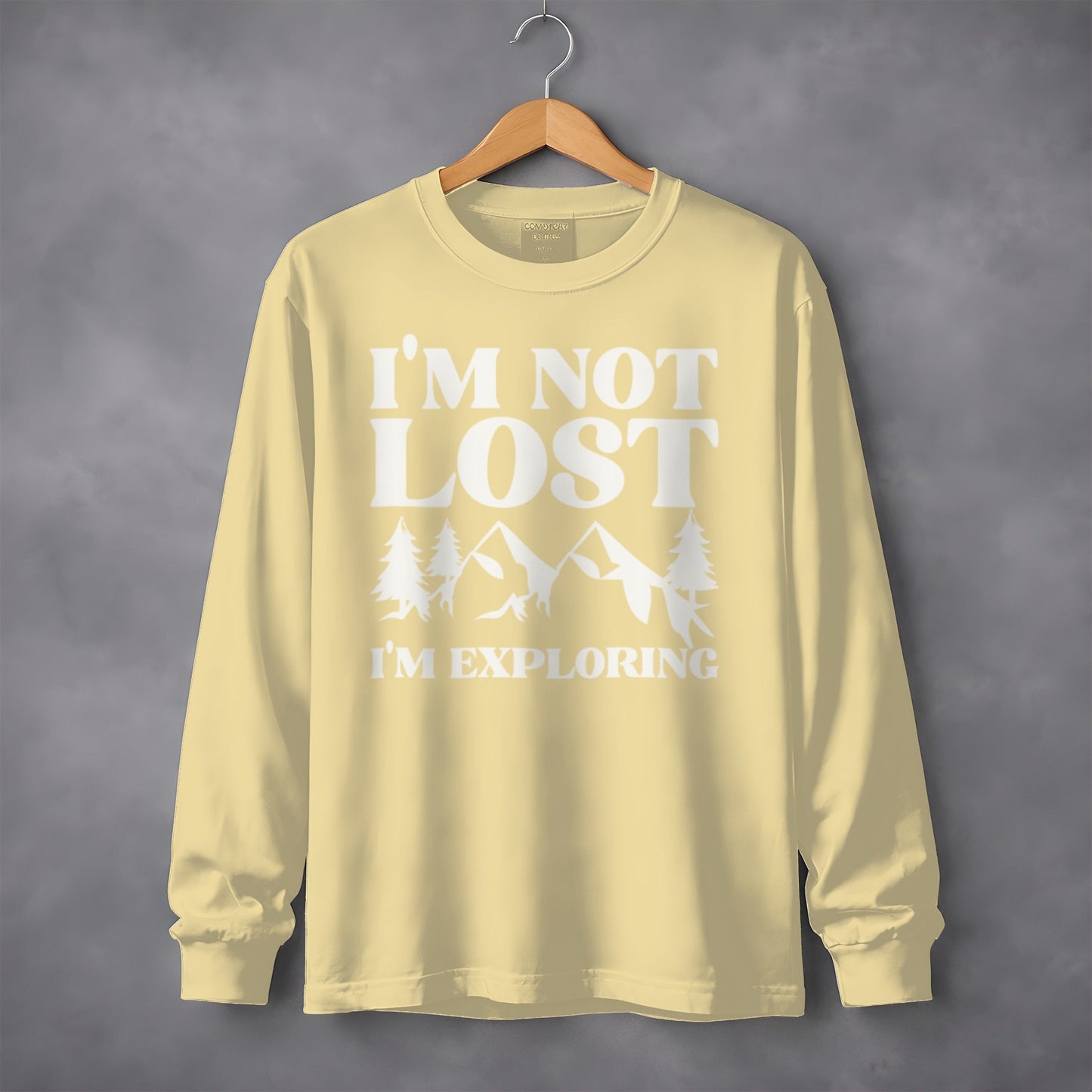 I'm Not Lost I'm Exploring Mountain Print Long Sleeve T-Shirt