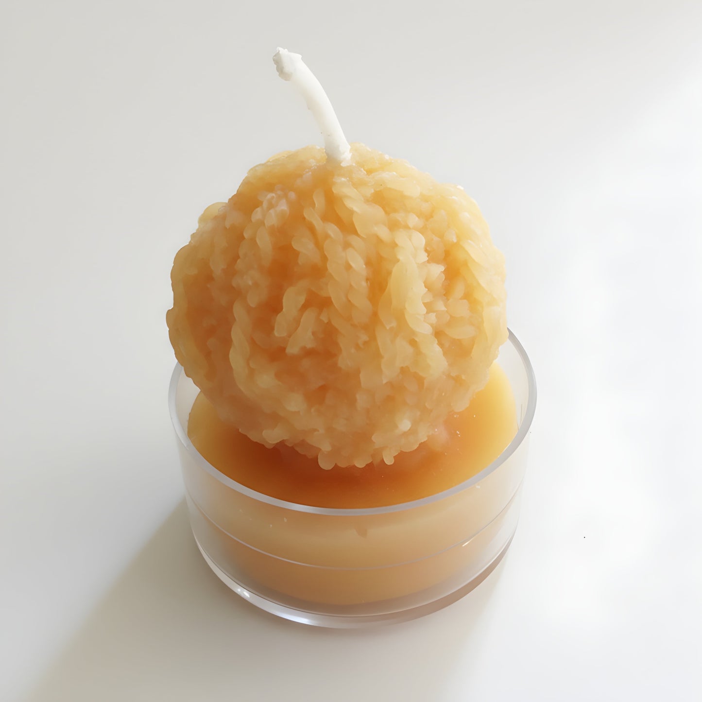 Yarn Ball Beeswax Tealight Candles