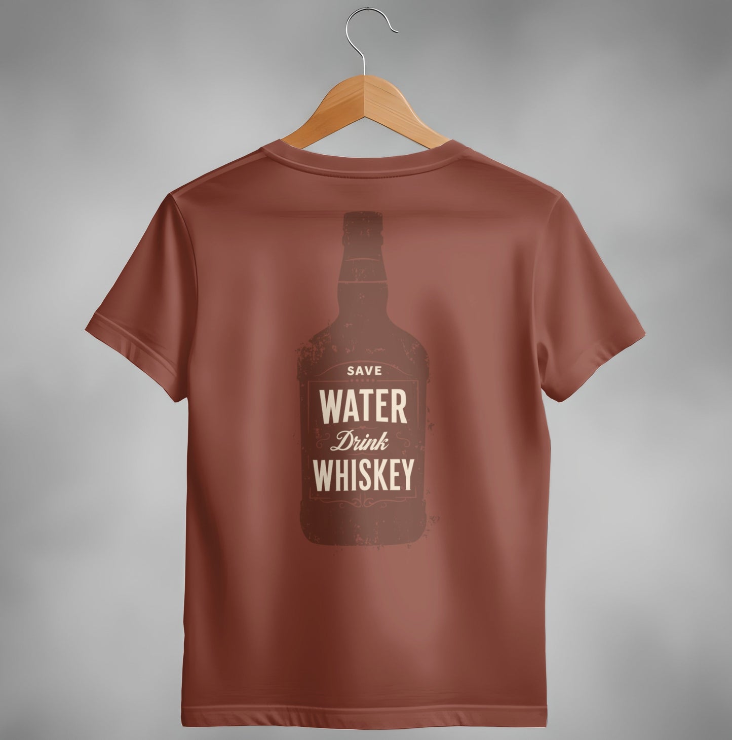 Save Water Drink Whiskey Funny Saying Graphic Bottle T-Shirt