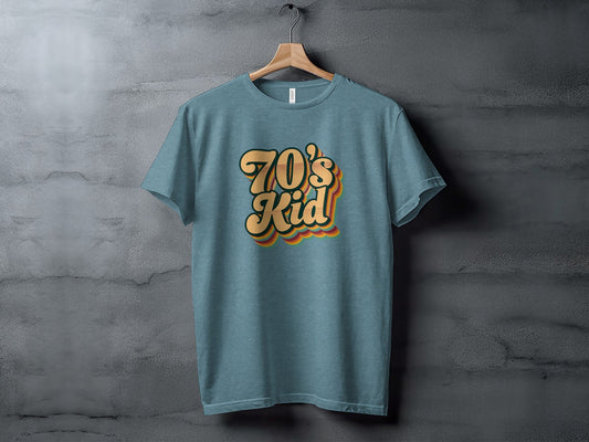 Retro Style 70s Kid With Colorful Layers T-Shirt