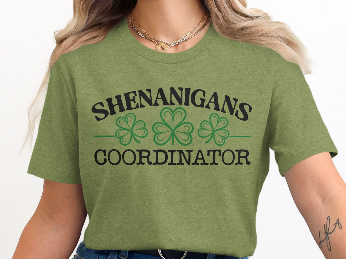 Shenanigans Coordinator With Shamrocks Design Funny T-Shirt