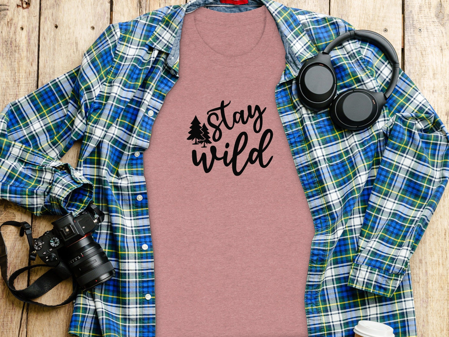 Stay Wild Forest Design Great Outdoors Adventure T-Shirt
