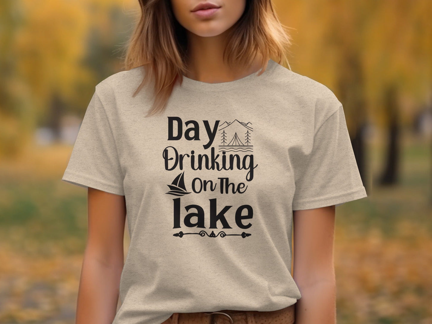 Day Drinking On The Lake Fun Vacation Graphic T-Shirt