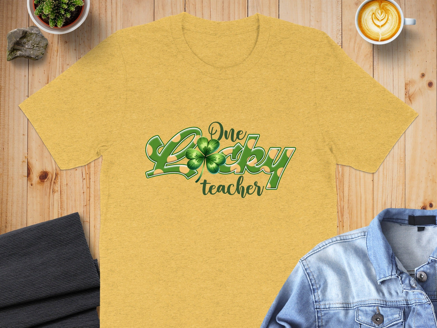 One Lucky Teacher Four Leaf Clover St Patricks Day T-Shirt