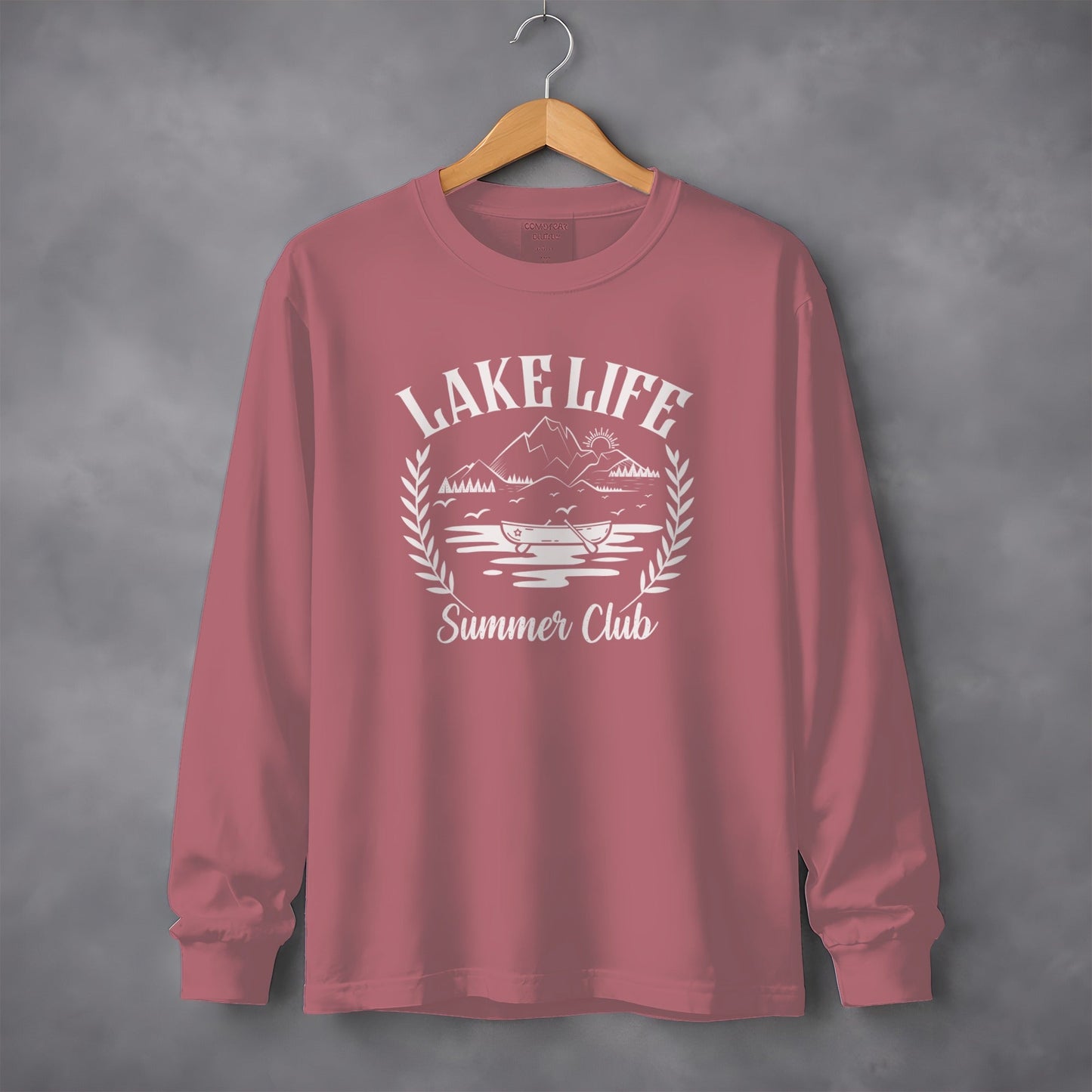 Lake Life Summer Club Graphic Design Long Sleeve T-Shirt