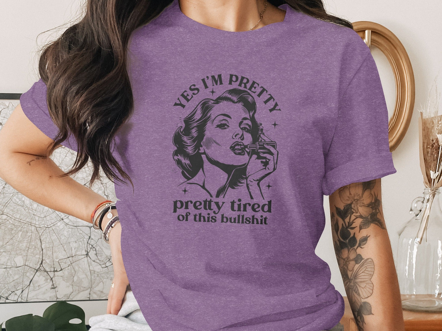 Yes I am Pretty Pretty Tired Statement Graphic T-Shirt