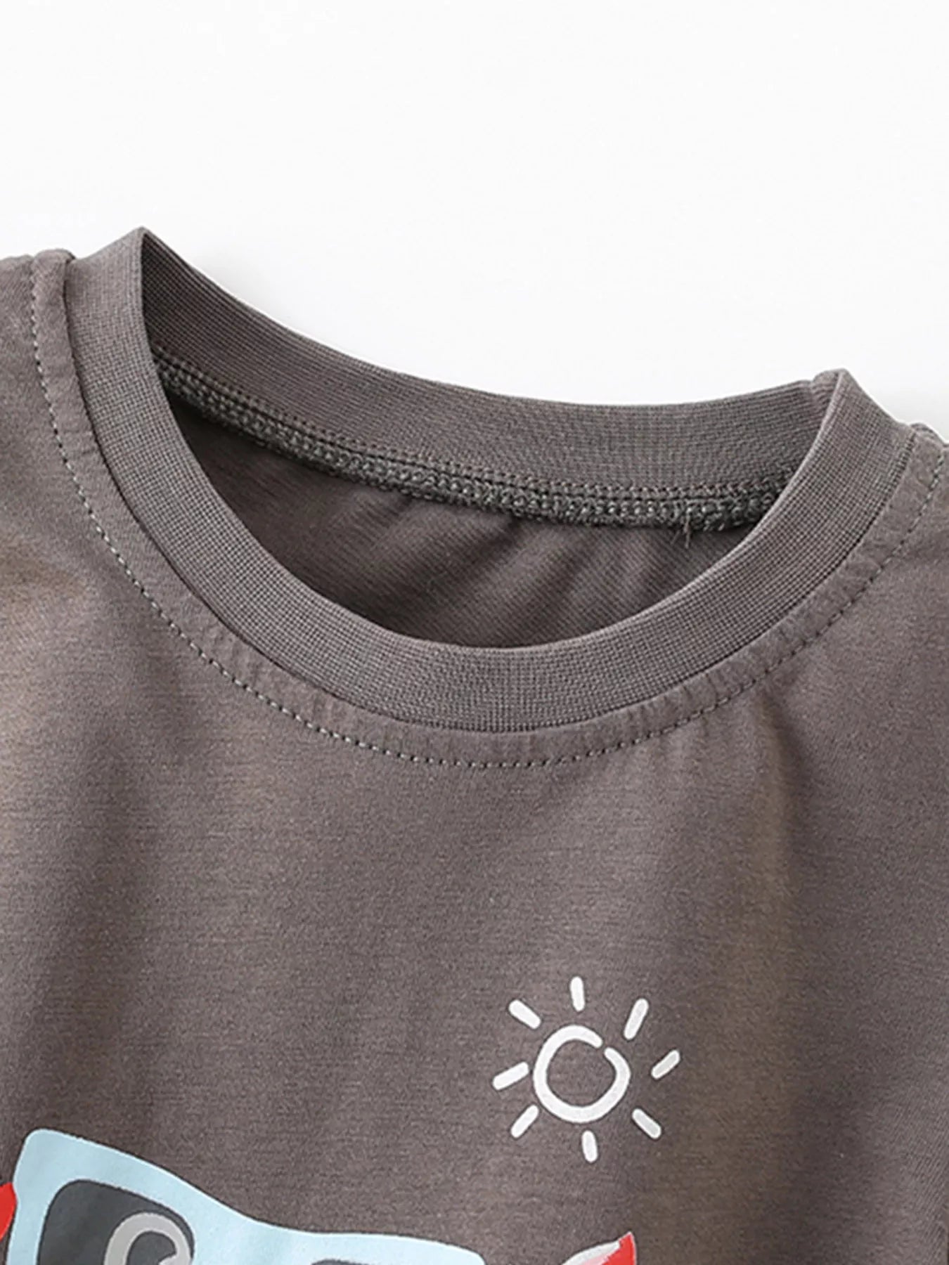 Children's Crab Graphic T-Shirt and Striped Shorts Set