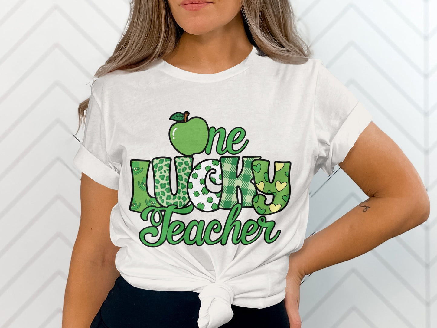 One Lucky Teacher Happy St Patricks Day Graphic T-Shirt