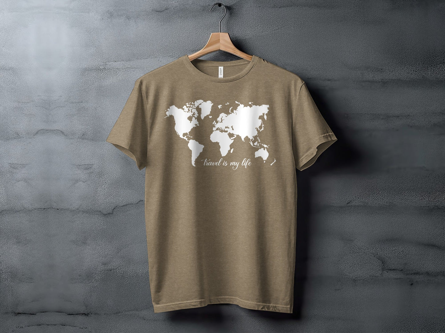 World Map Travel is My Life Graphic Design T-Shirt