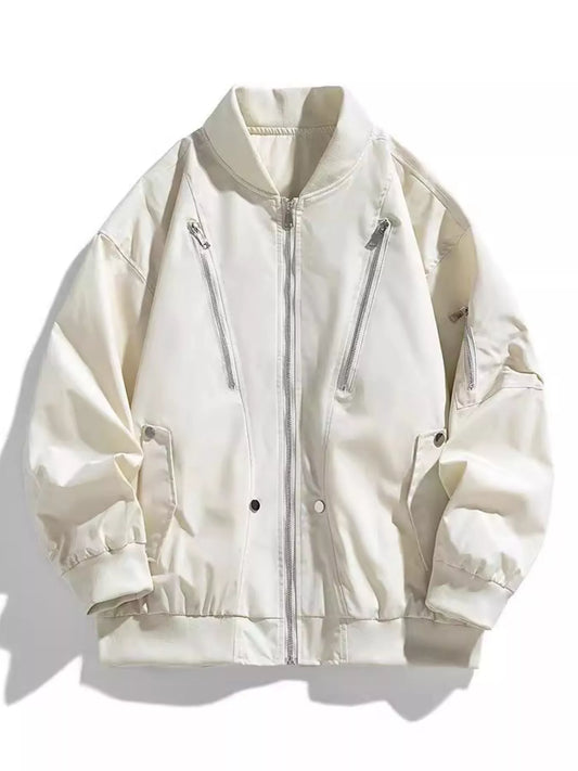 Men's Plus Size Casual Zipper Front Bomber Jacket