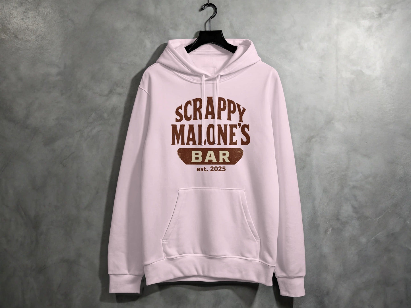 Scrappy Malone's Bar Est 2025 Vintage Style Hoodie - Retro Tavern Design