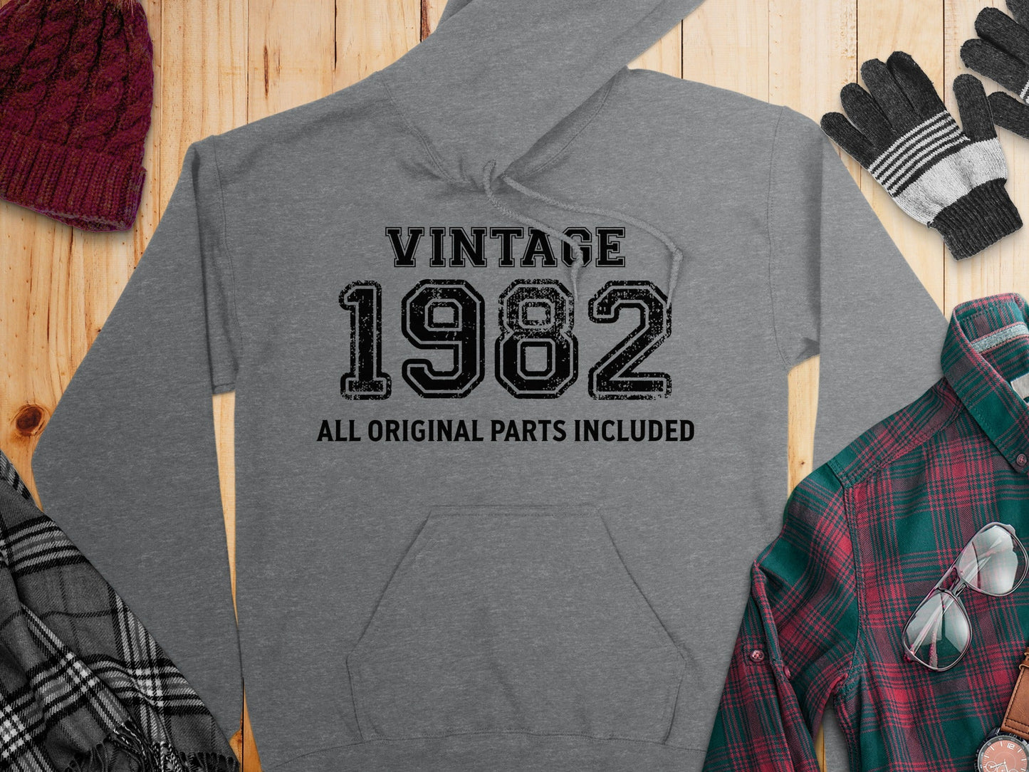 Vintage All Original Parts Included Since 1982 Birthday Hoodie