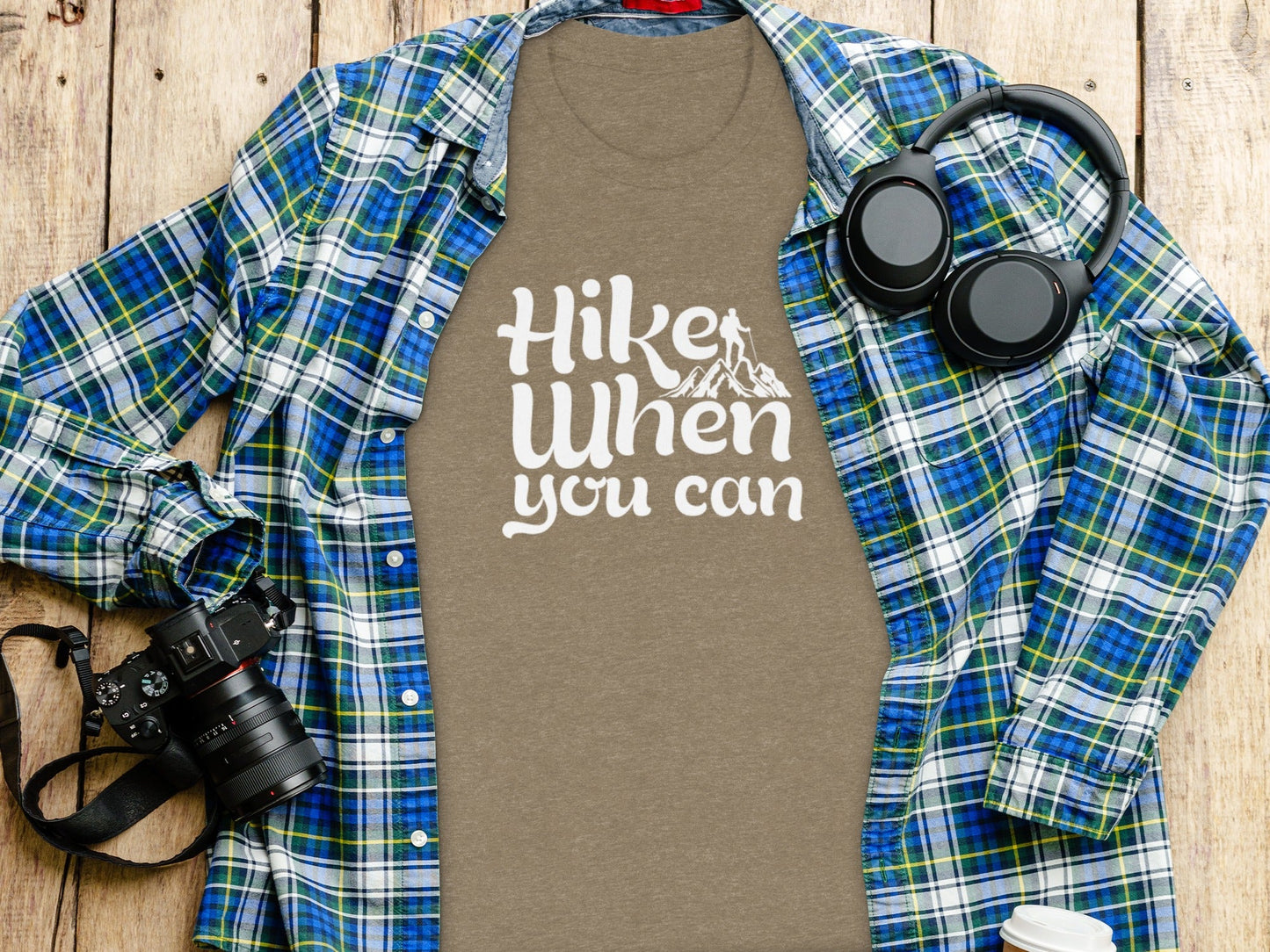 Hike When You Can Outdoor Adventure Design for Hiking T-Shirt