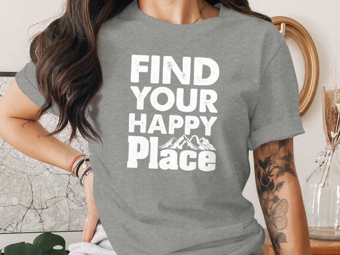 Find Your Happy Place with Mountain T-Shirt