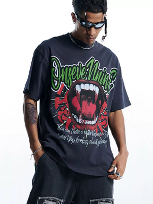 Men's Graphic Round Neck Oversized T-Shirt