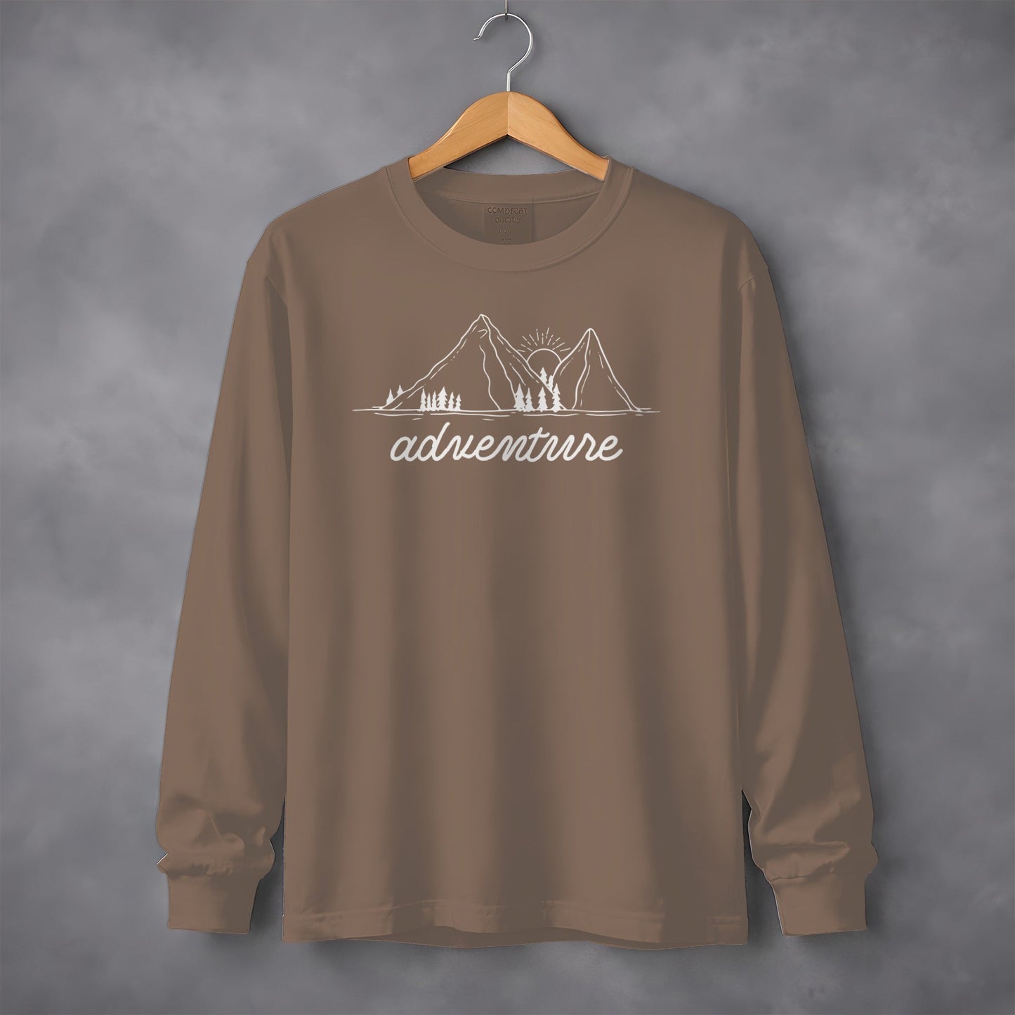 Adventure Awaits Mountains and Sunshine Graphic Long Sleeve T-Shirt