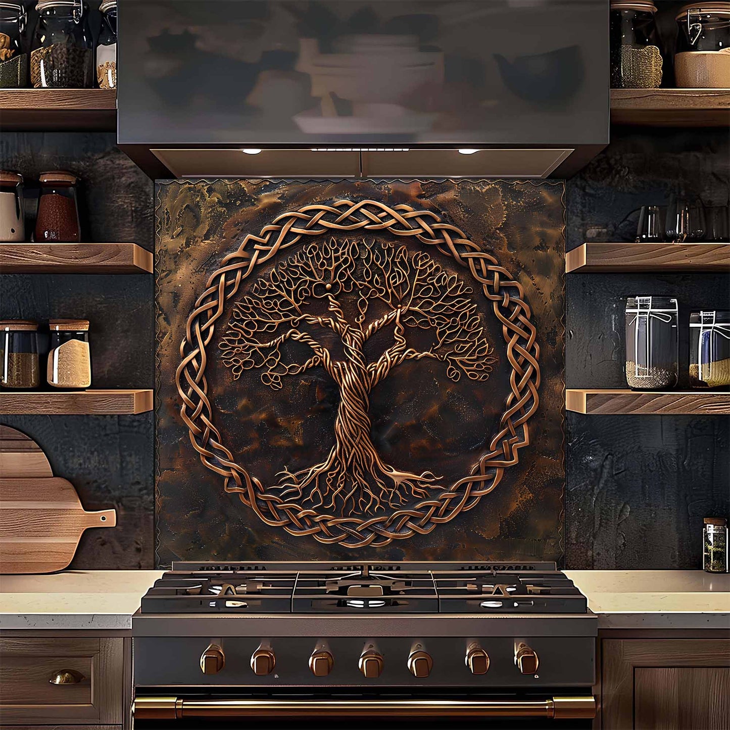 Copper Unity Kitchen Backsplash – Tempered Glass Backsplash for Stove