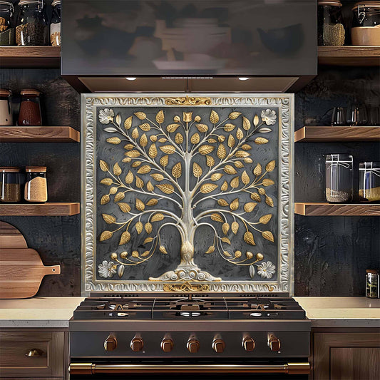Ornate Roots Glass Backsplash – Tree of Life Kitchen Backsplash