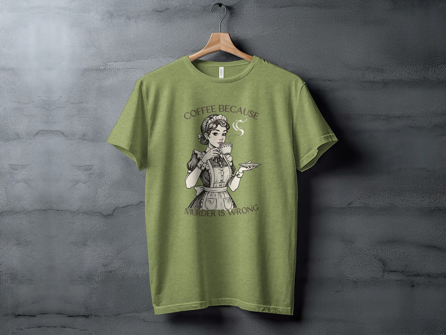 Coffee Because Murder is Wrong Funny Vintage Style T-Shirt