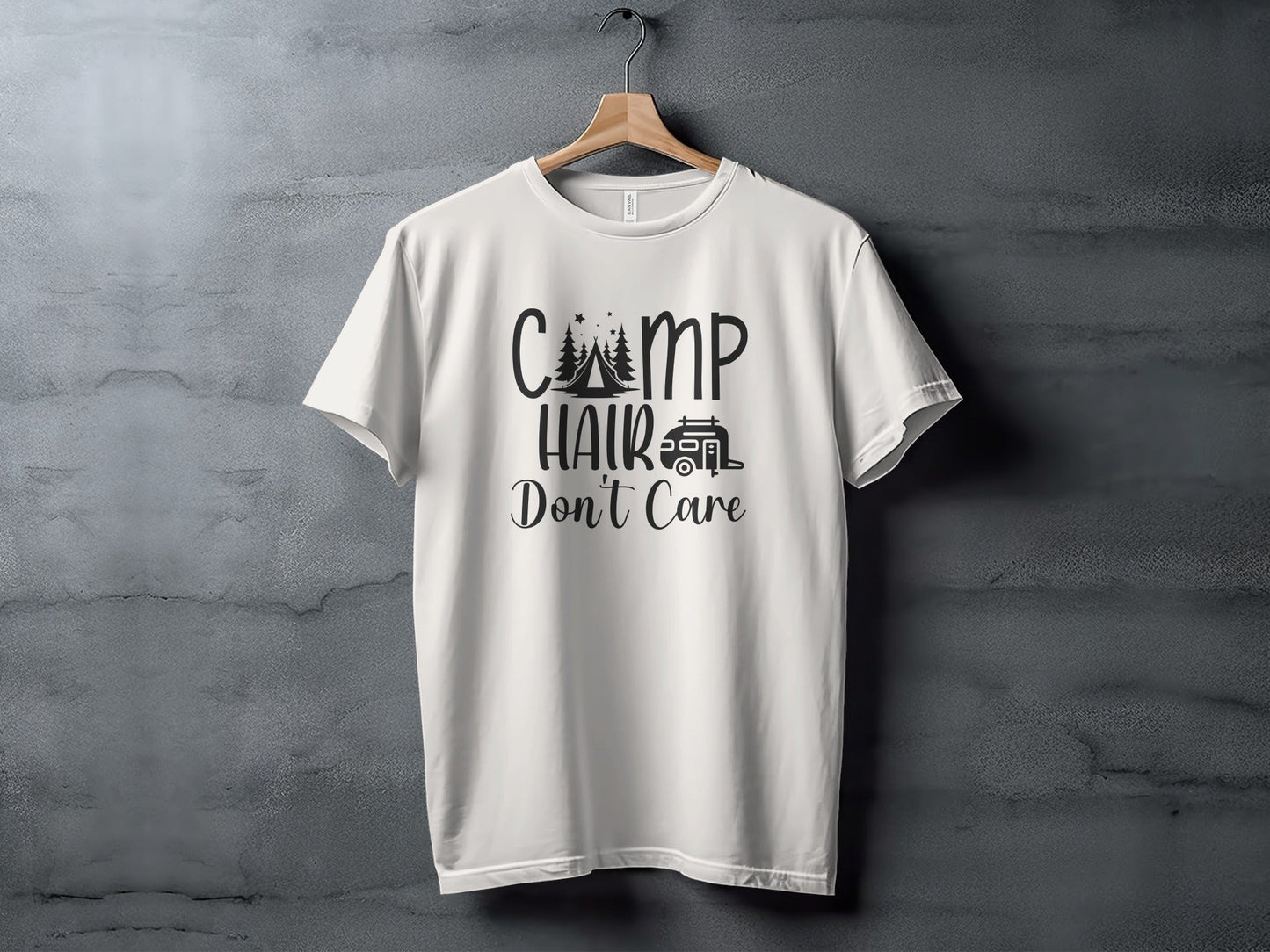 Camp Hair Dont Care Camping Summer Vacation T-Shirt