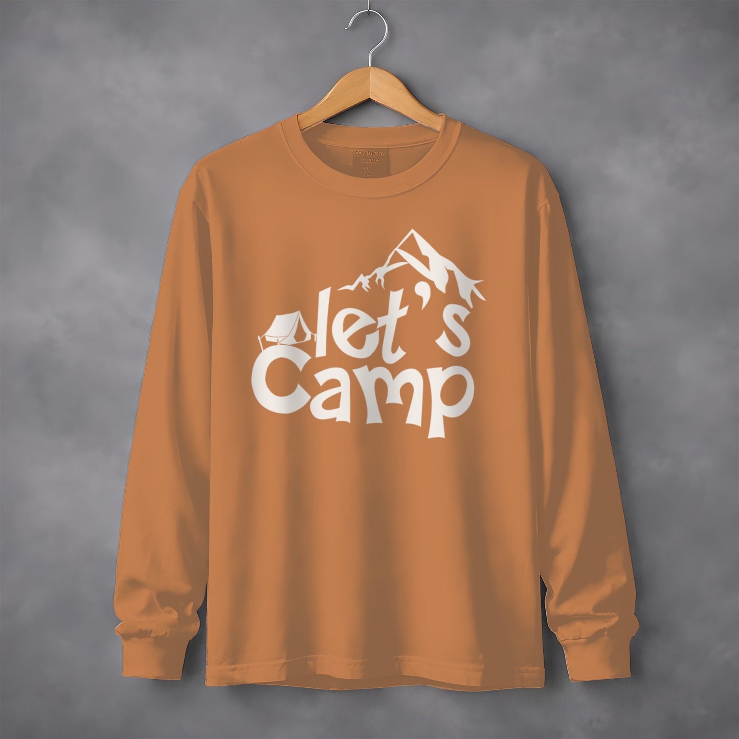 Let's Camp Tent and Mountain Design Adventure Long Sleeve T-Shirt