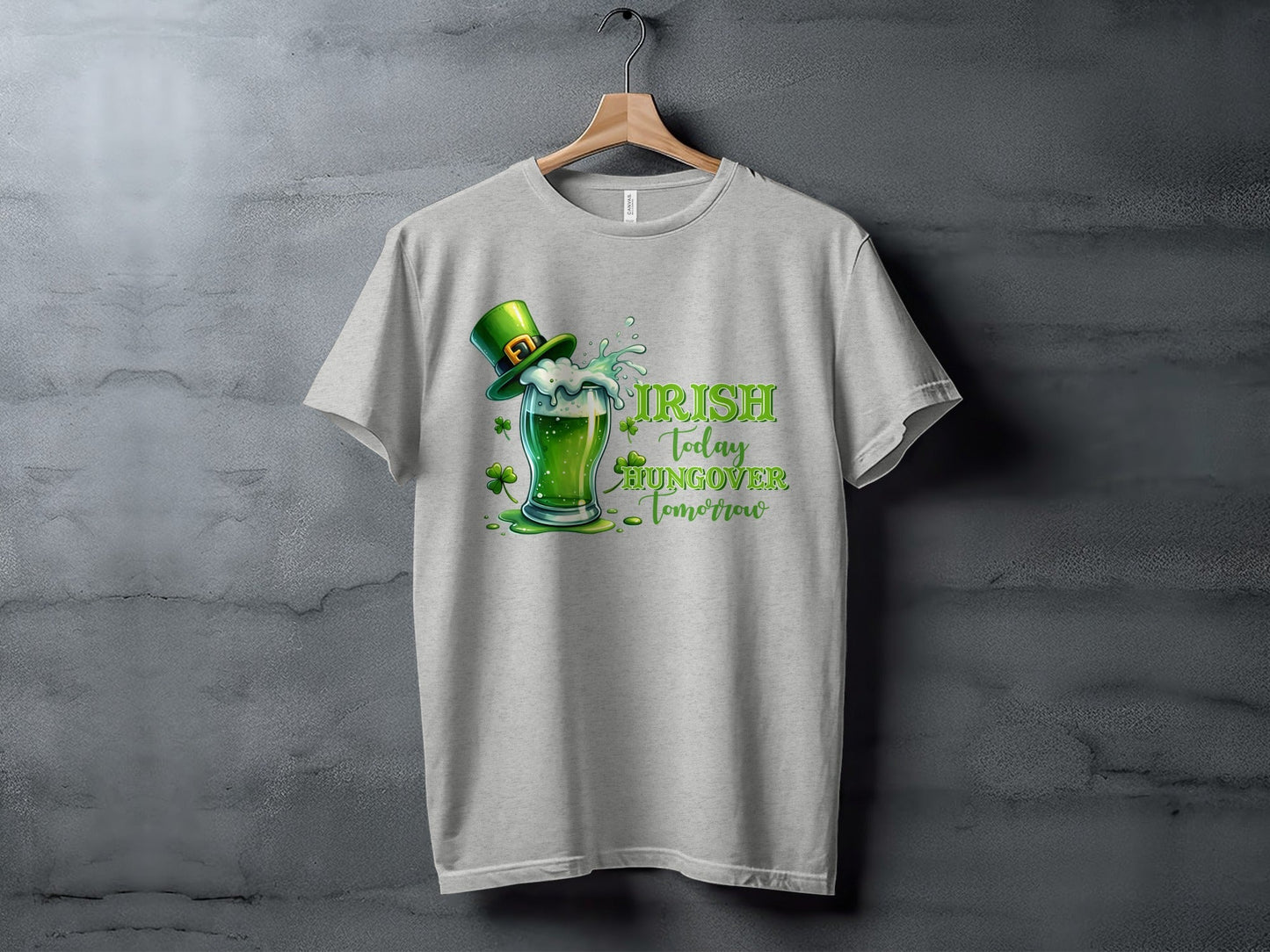 Funny Irish T-Shirts, St Patricks Day Shirts, Irish Today Hungover Tomorrow T-Shirts, Green Beer Lover T-Shirts, Lucky Shamrock Gift