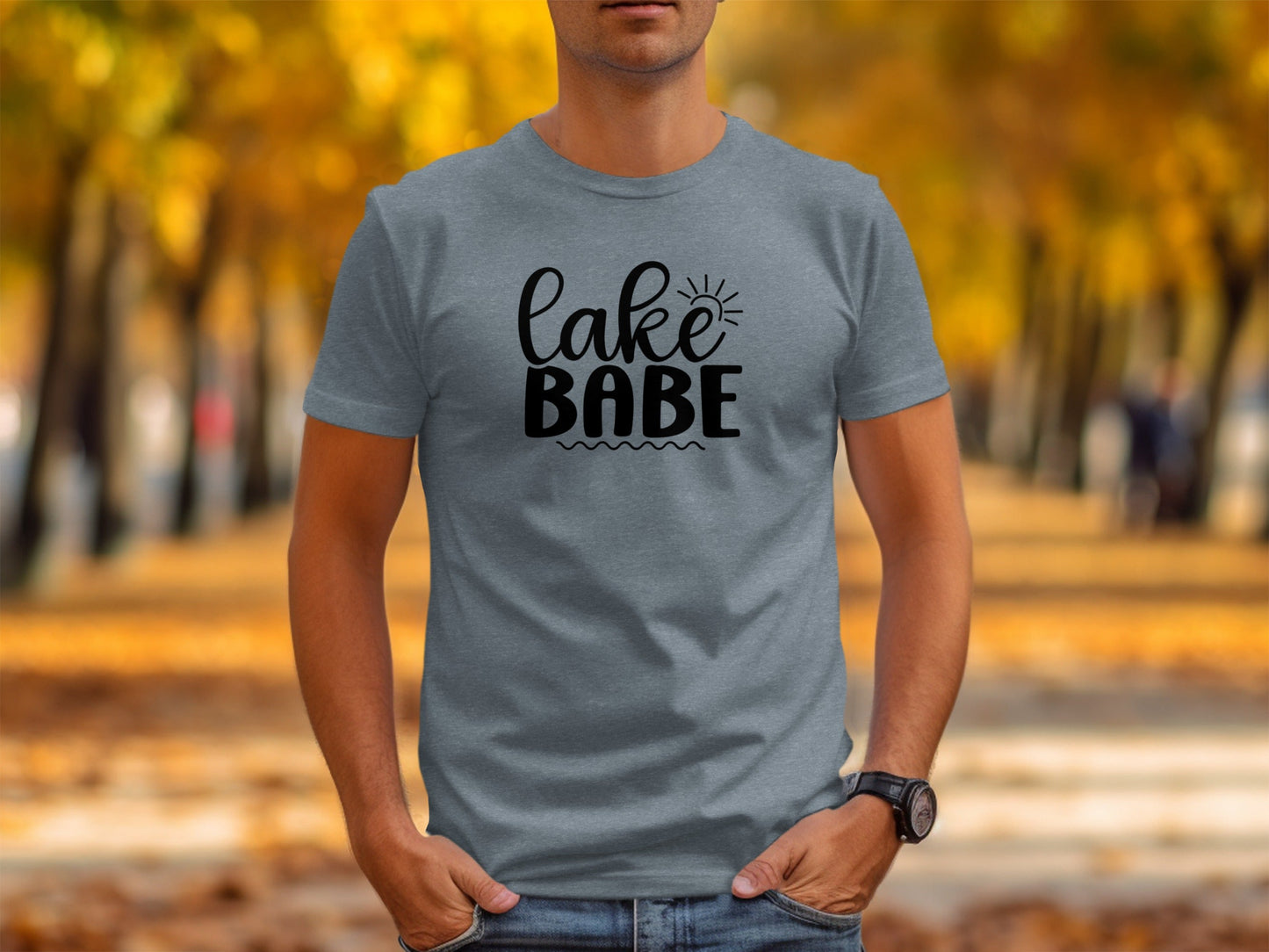 Lake Babe with Sun Design Fun Summer Vacation T-Shirt