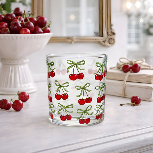 Cherries Votive Glass 3 Inch Holder