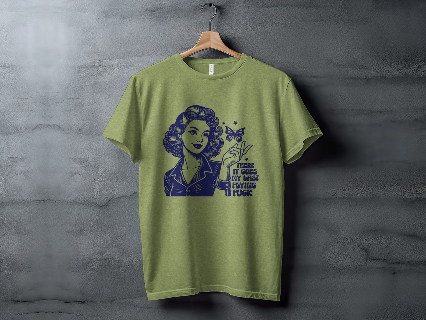 Retro Girl Butterfly Last Flying F Word Phrase T-Shirt