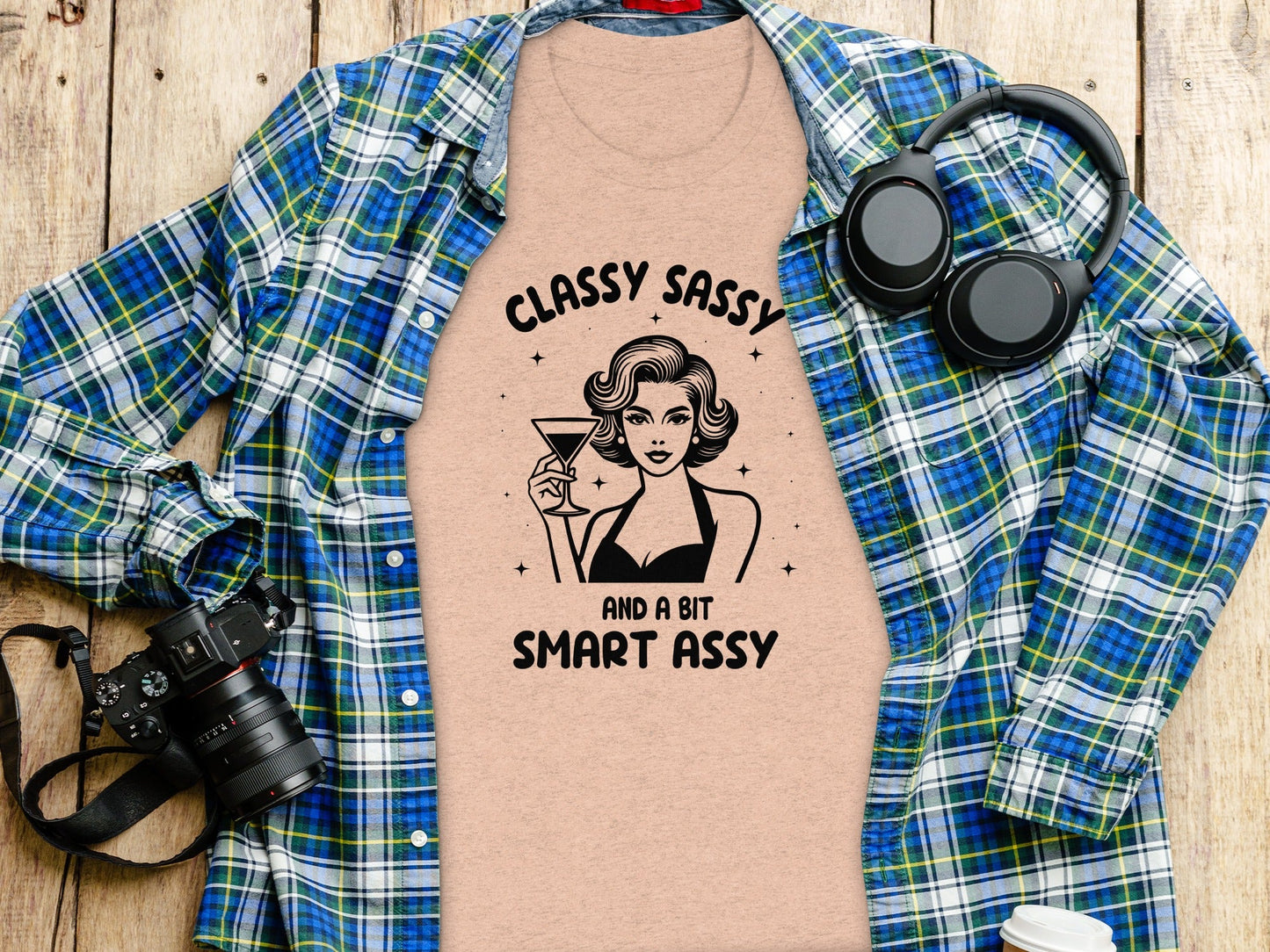 Classy Sassy And A Bit Smart Assy Cocktail Art T-Shirt