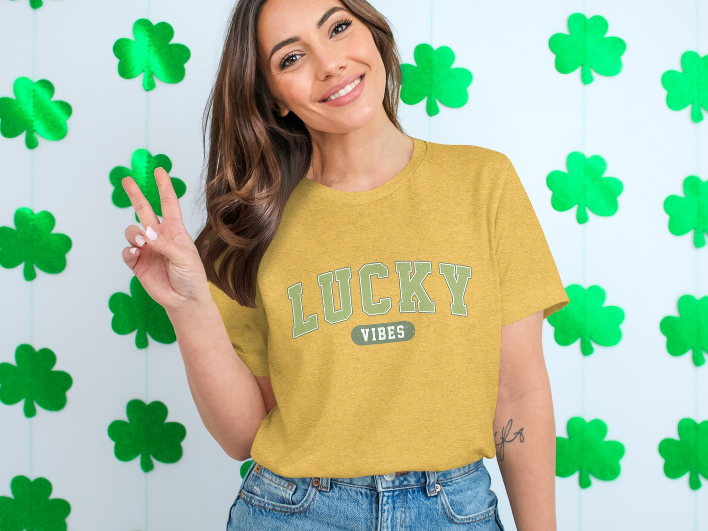 Lucky Vibes T-Shirts, Good Luck T Shirts, Positive Vibes Tees, Trendy Luck Shirts, Lucky Graphic Tees, Casual Lucky T Shirts