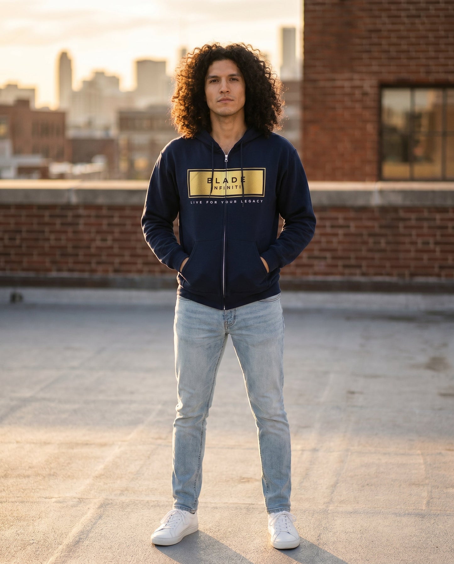 Legacy Essential Gold Zip Hoodie