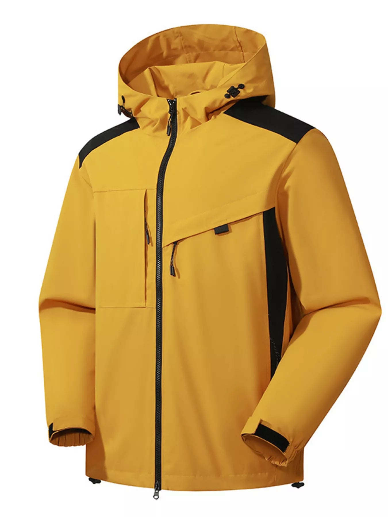 Men's Full Size Waterproof Hooded Zip Up Jacket Plus Size