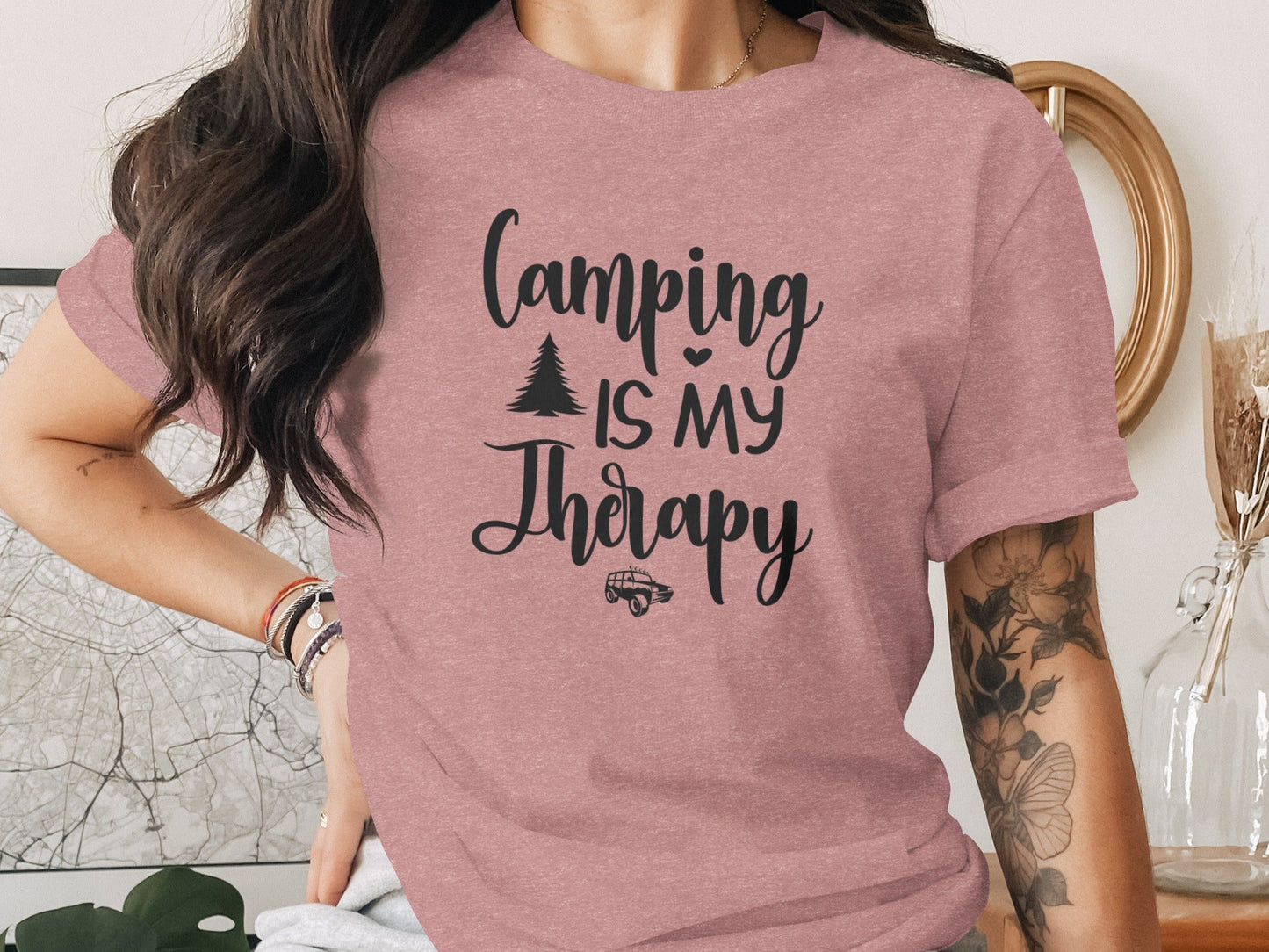 Camping Is My Therapy Vacation Trip Fun Outdoors T-Shirt