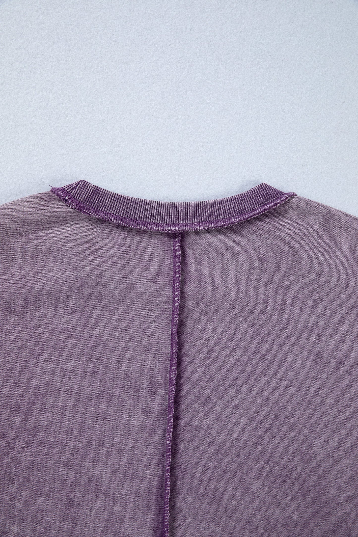 Valerian Mineral Wash Exposed Seam Side Slit Sweatshirt