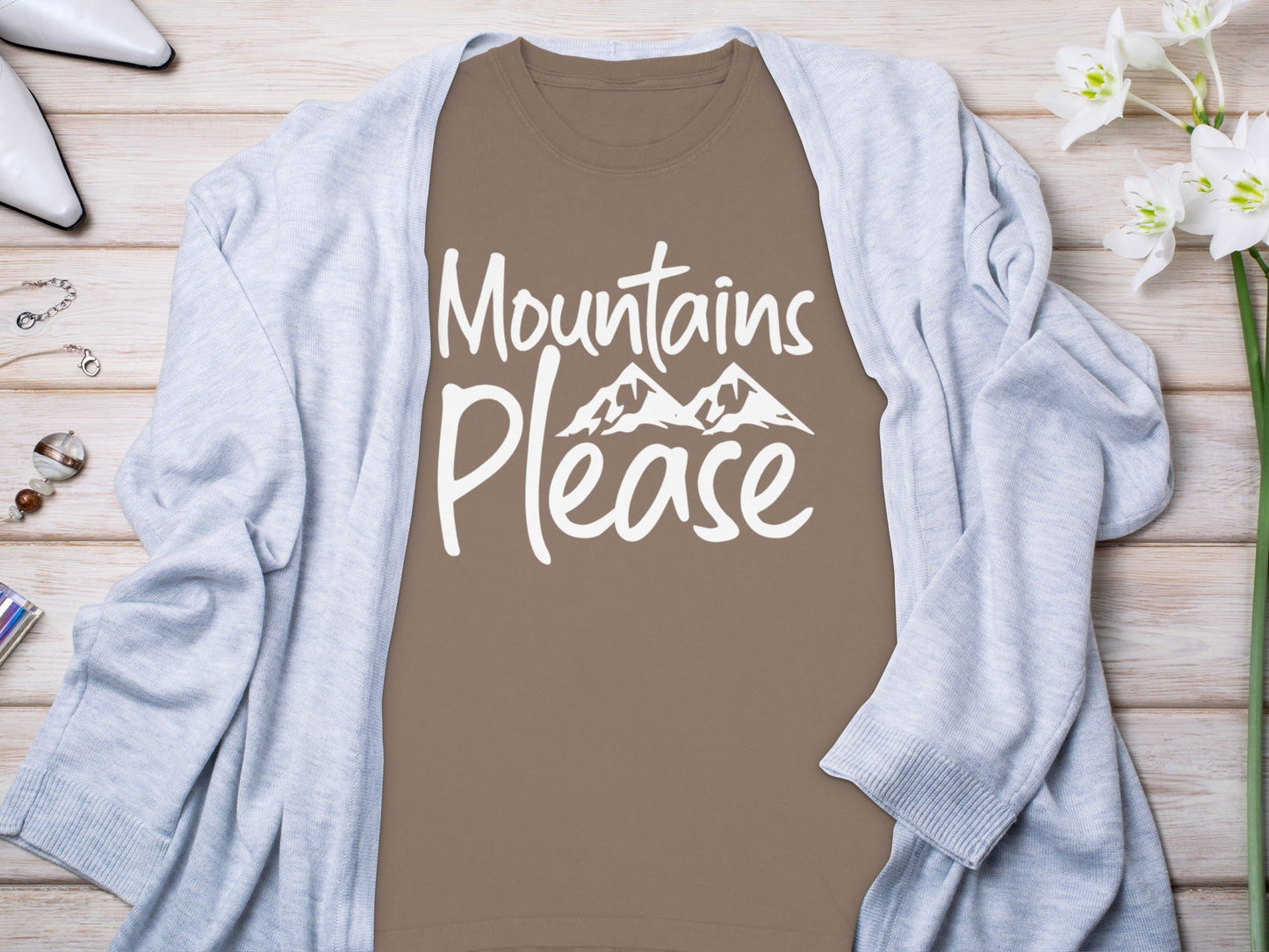 Mountains Please Adventure Awaits Long Sleeve T-Shirt