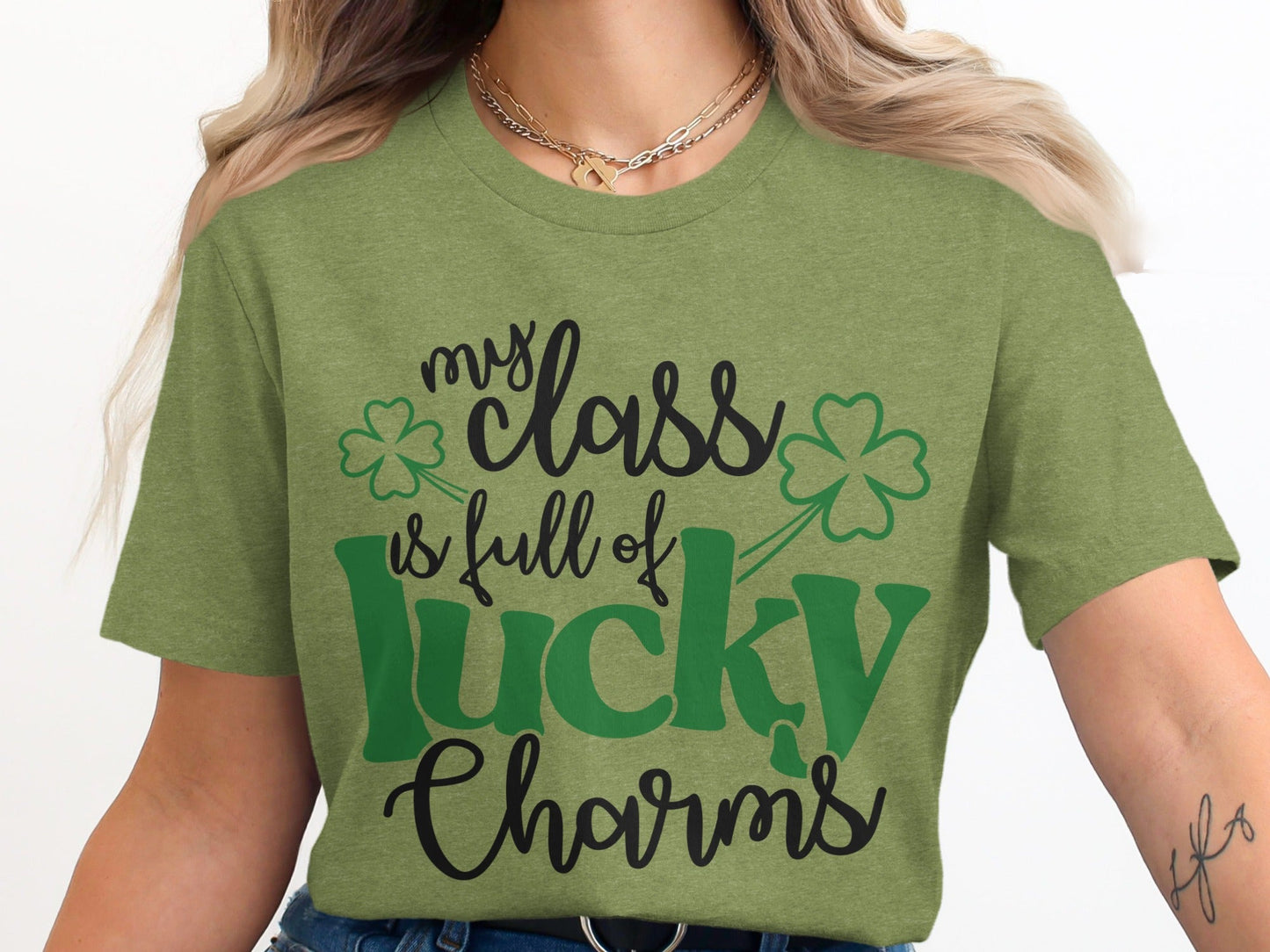 St Patricks Day My Class Full Lucky Charms Clover T-Shirt
