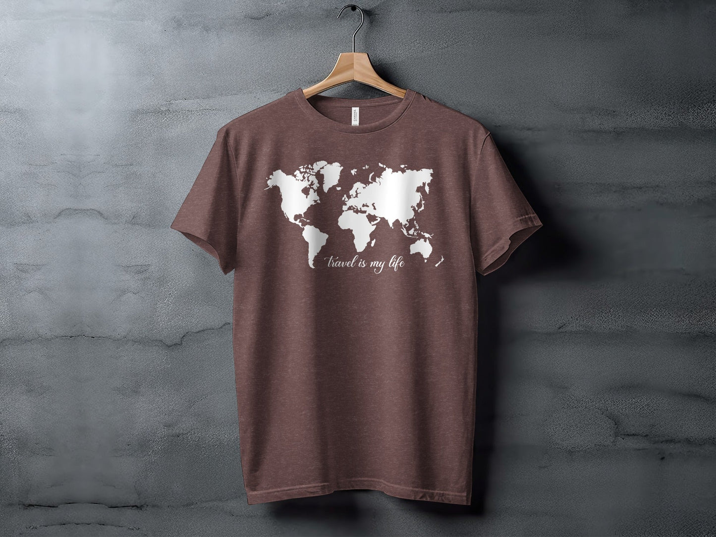World Map Travel is My Life Graphic Design T-Shirt
