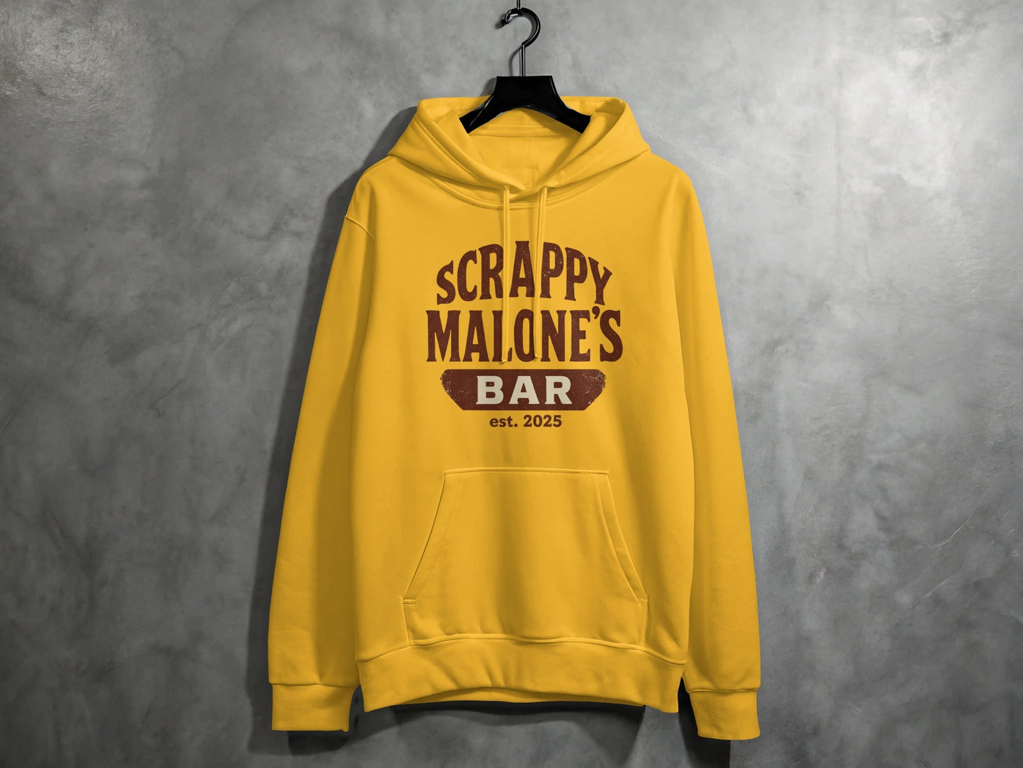 Scrappy Malone's Bar Est 2025 Vintage Style Hoodie - Retro Tavern Design