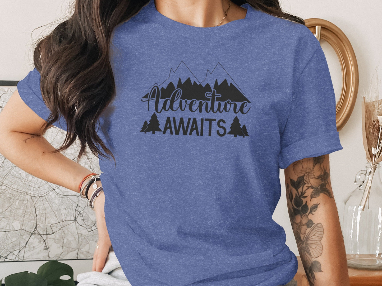 Adventure Awaits Mountains Nature Lover Graphic T-Shirt