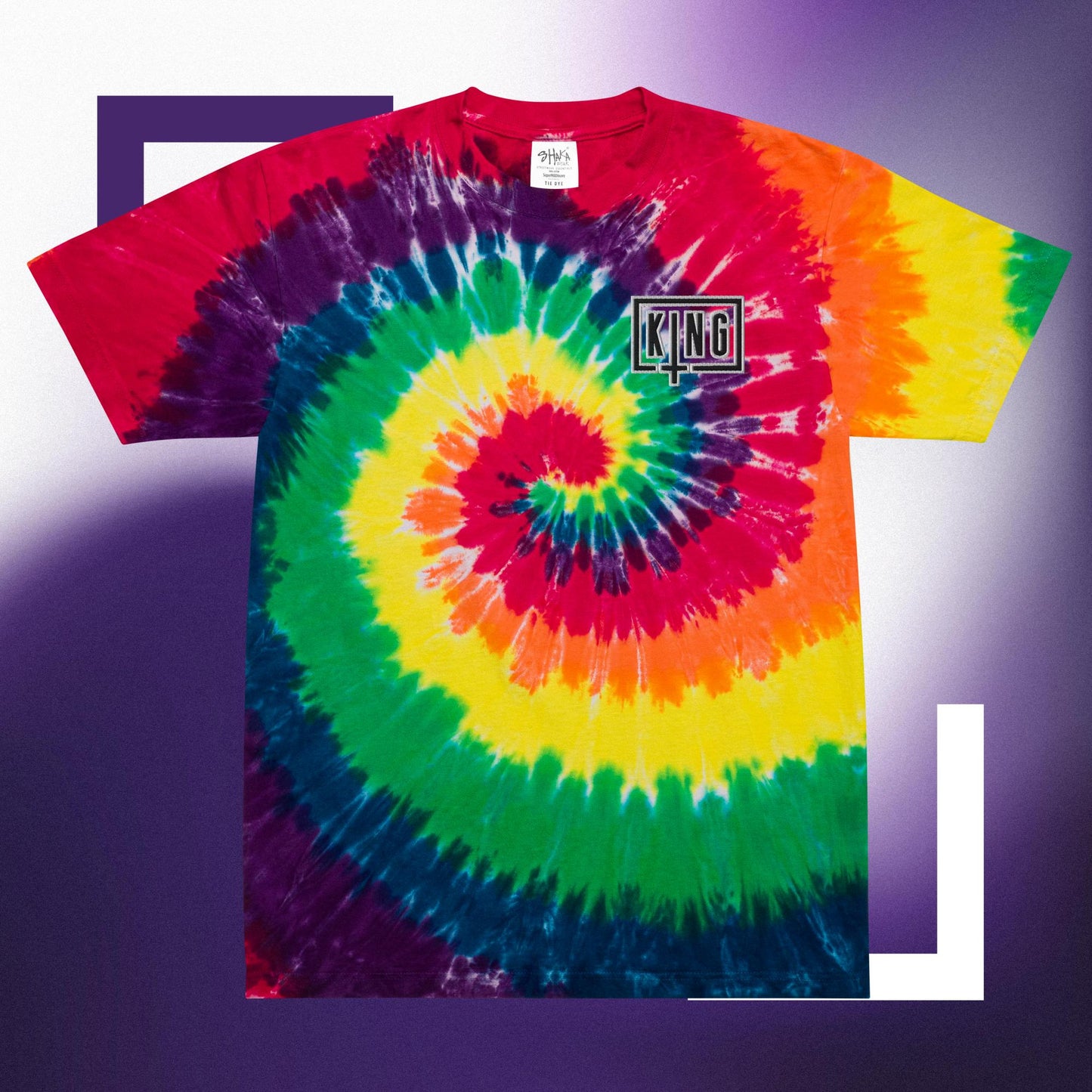 Sullivan King Embroidered Oversized tie-dye rave t-shirt for men women unisex