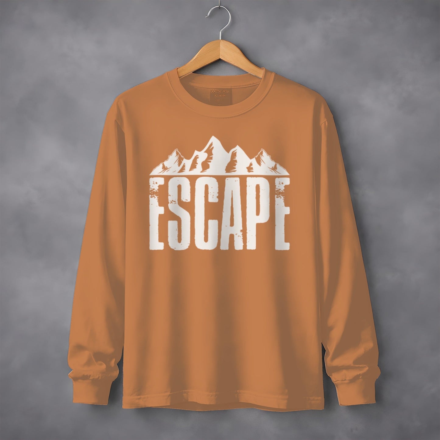 Escape to Nature with Mountain Graphic Art Long Sleeve T-Shirt