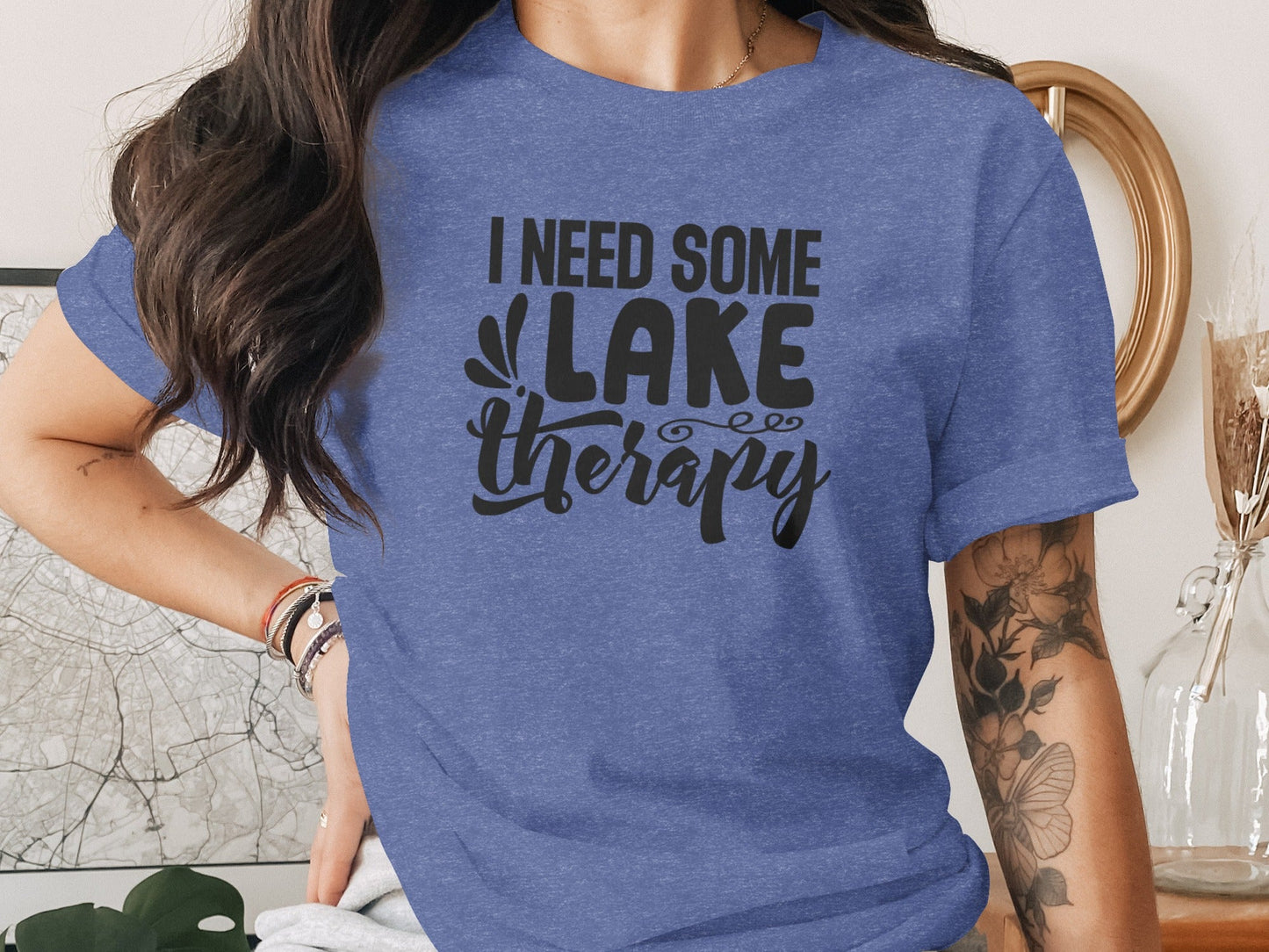 I Need Some Lake Therapy Relaxing Lake Scene T-Shirt