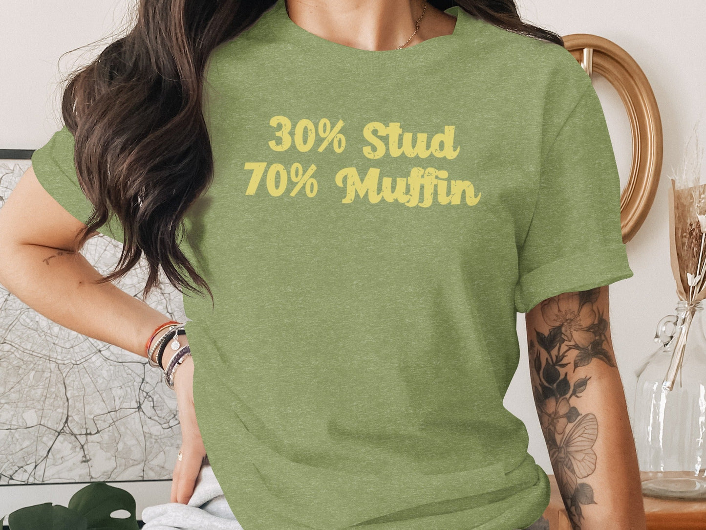 30 Percent Stud 70 Percent Muffin Funny Graphic T-Shirt