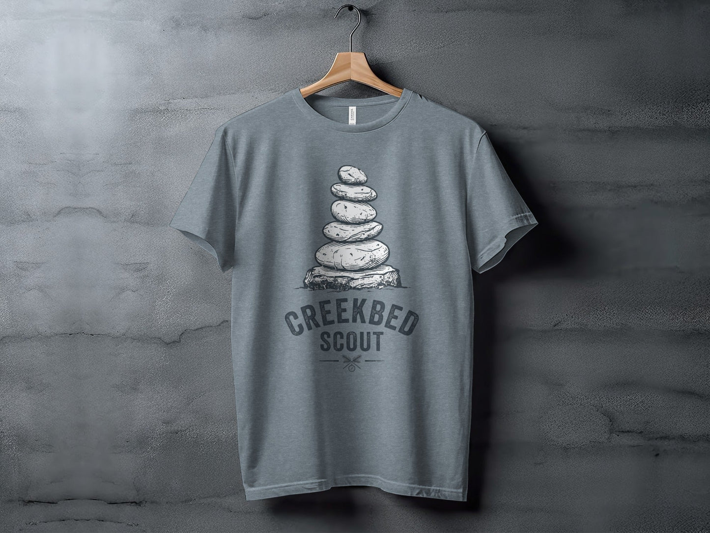 Creekbed Scout Cairn Graphic: The Explorer's Adventure Tee